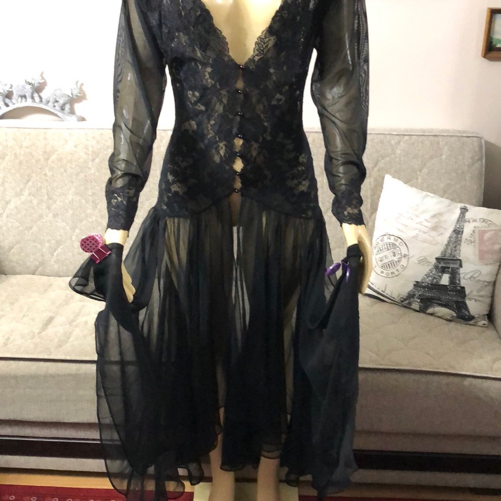 🌺🌺NATORI LACE ROBE - NIGHTGOWN SUZE S - Picture 8 of 15